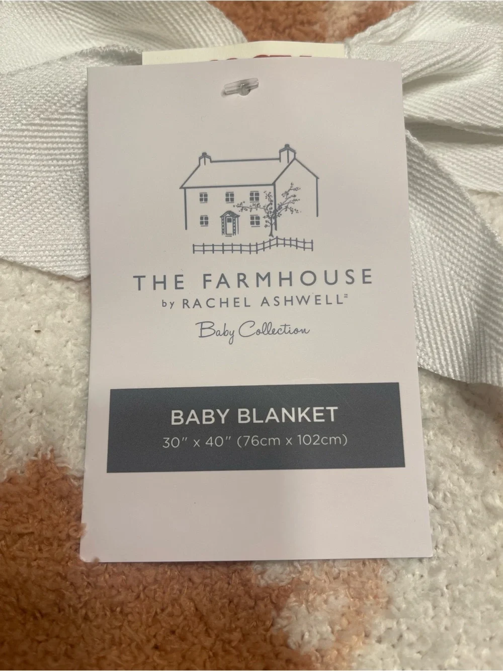The Farmhouse Baby Collection Cream & Tan Cow Baby Blanket